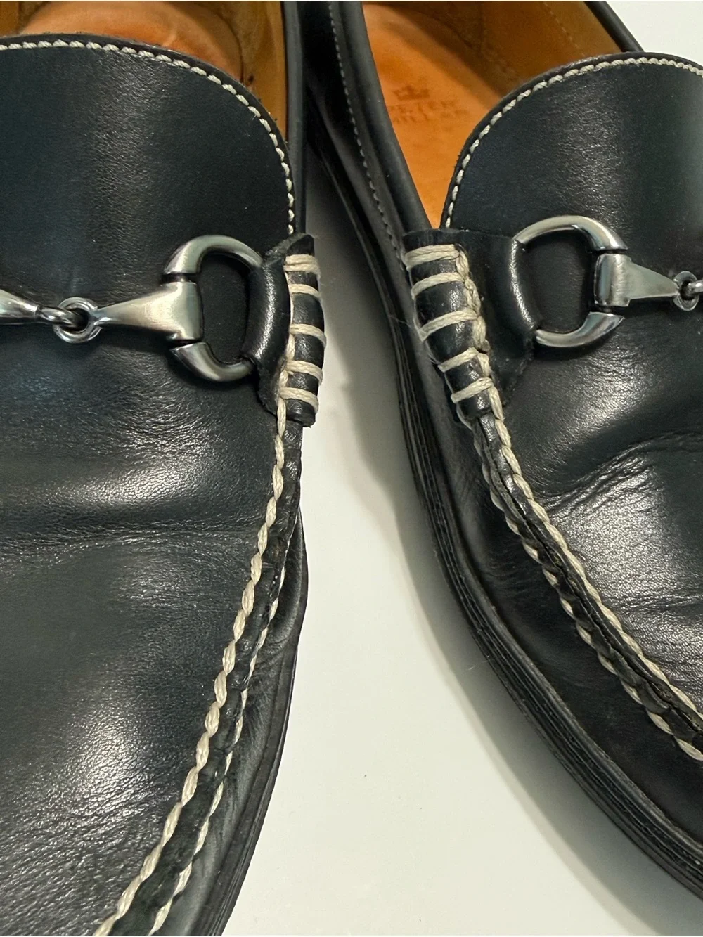 Peter Millar Black Leather Horsebit Driving Loafers Slip On Men Size 9M